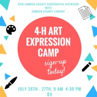 4-H Art Expression Camp poster
