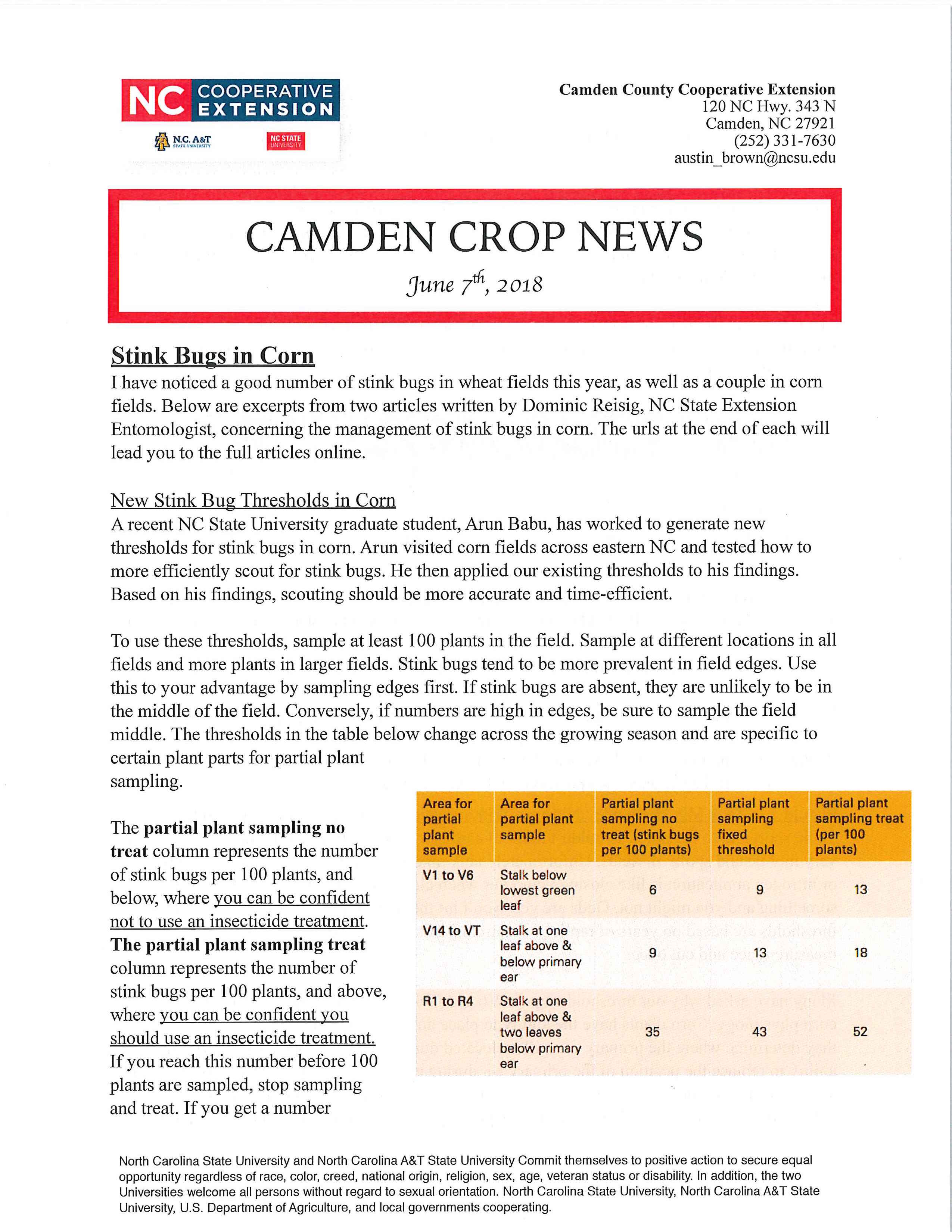 Camden Crop News newsletter