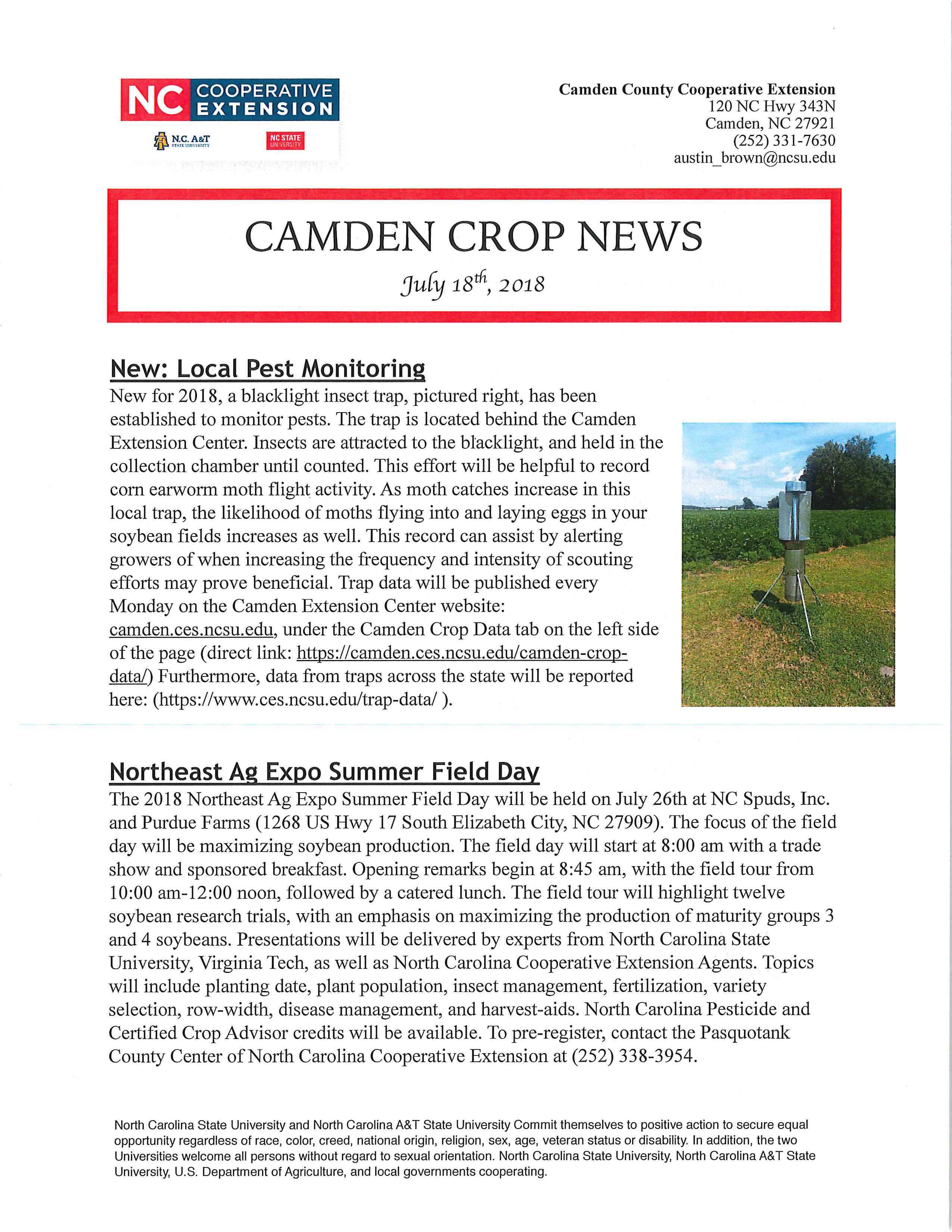 Camden Crop News flyer