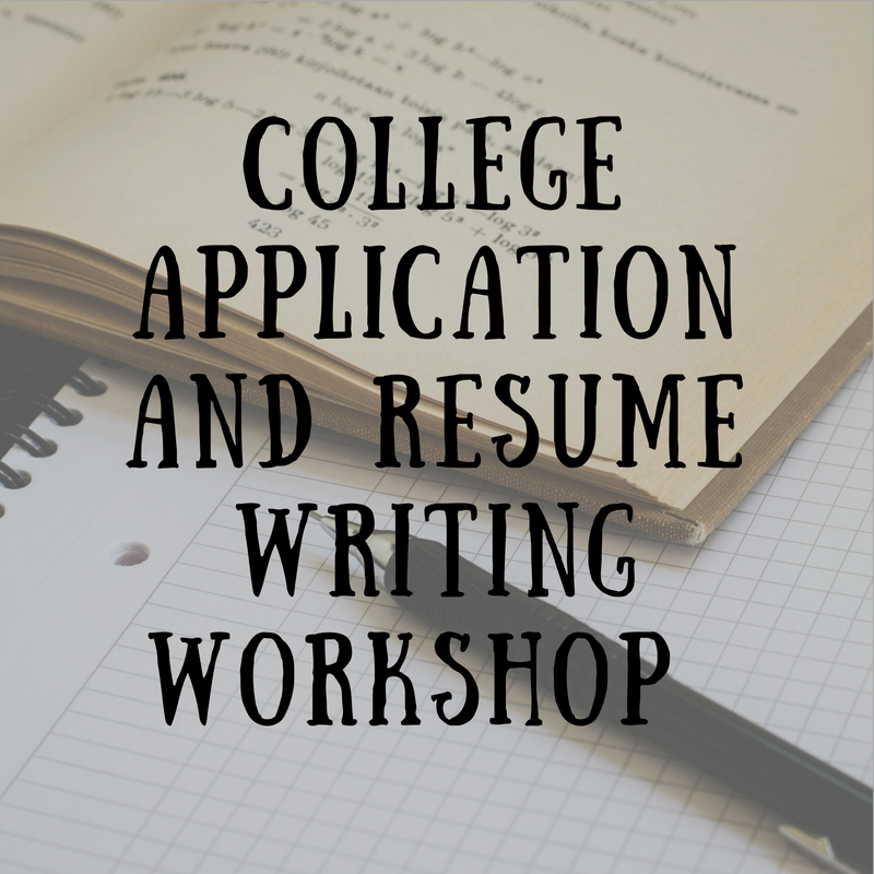 College Application Resume Prep Workshop Registration Now