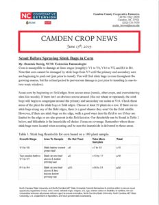 Cover photo for New Edition of Camden Crop News