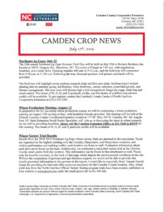 Cover photo for July 2019 Camden Crop News