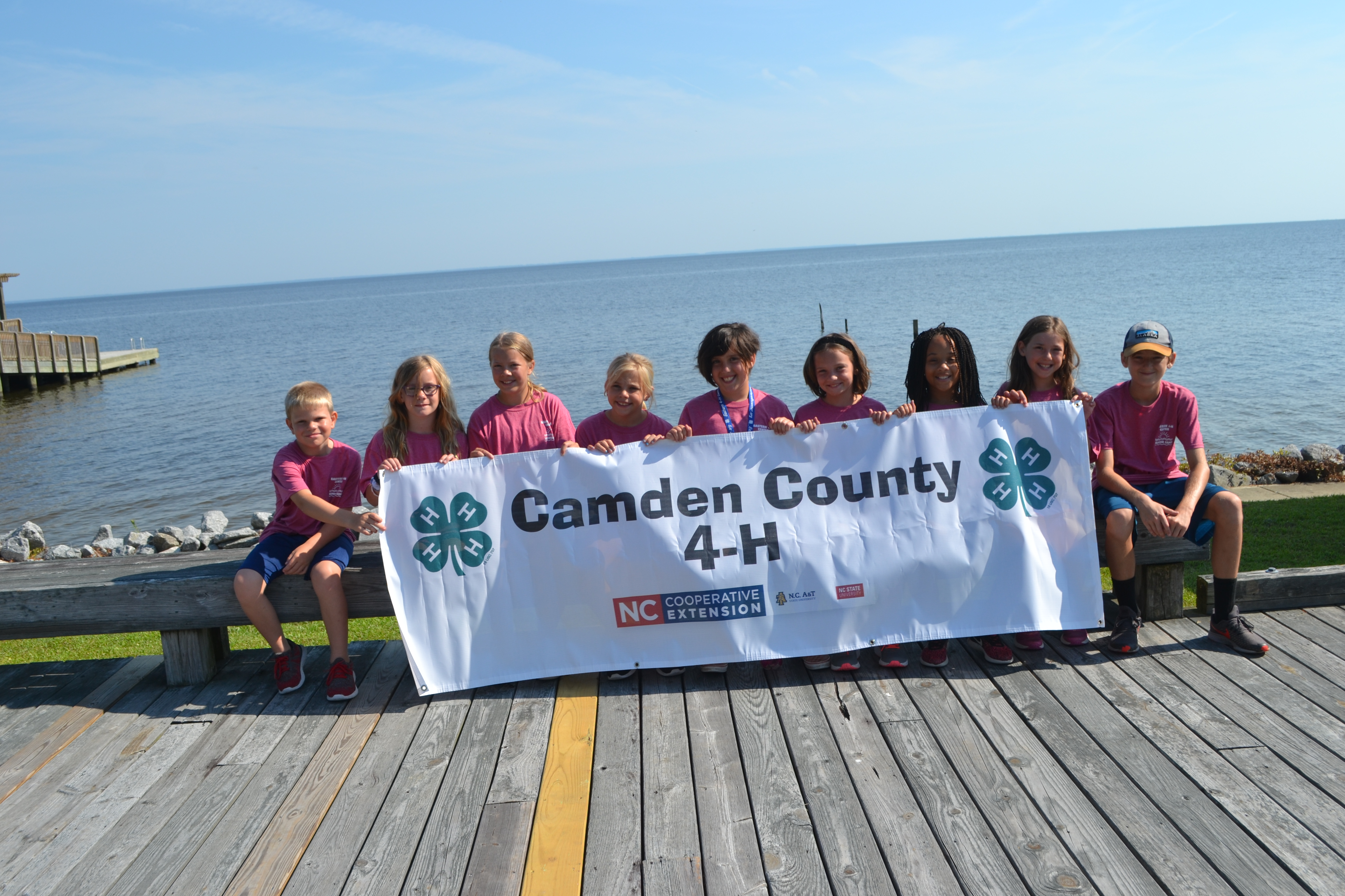 campers holding the Camden County 4-H banner