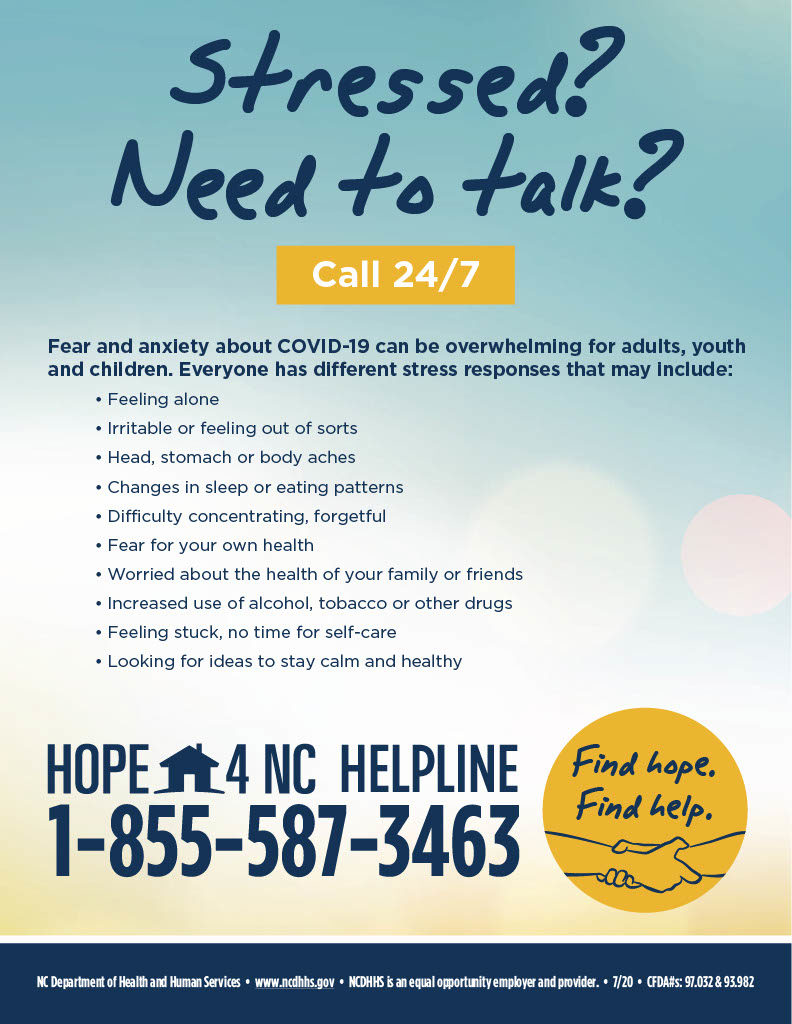 Hope4NC Helpline N.C. Cooperative Extension