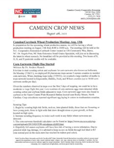 Cover photo for Camden Crop News:  August 4, 2021