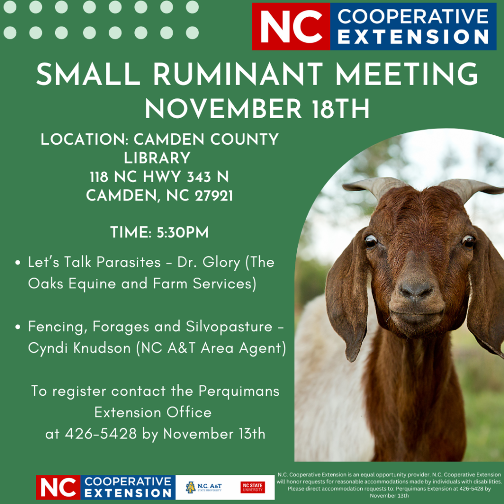 Small Ruminant Meeting N.C. Cooperative Extension