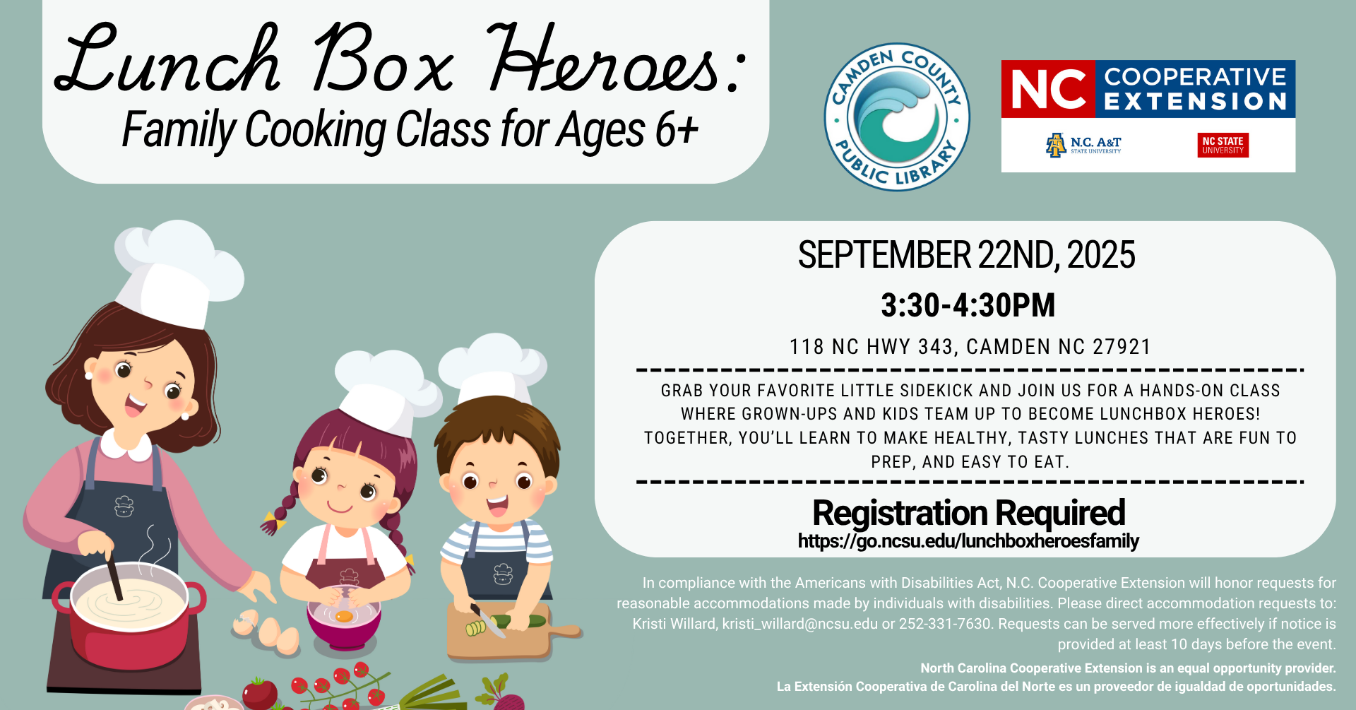 Lunch Box Heroes: Family Cooking Class for Ages 6+