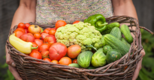 Basket of fresh vegetables
