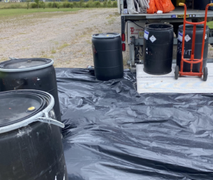 Picture of plastic containers for pesticide disposal